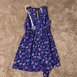 Solemio blue sleeveless ruffle dress Size S